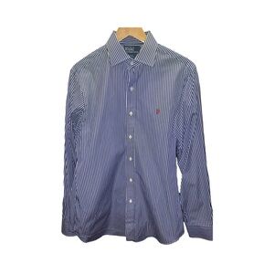 Ralph Lauren Blue w/ White Stripes Button Down Dress Shirt Size 16 40/41.